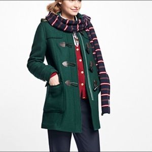 Emerald green wool toggle coat